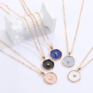 Enamel Oil Drop Gold Pendant Symbol Necklace